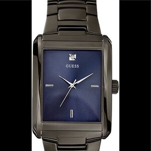 Guess Men's Watch U11515G1  Steel Gray Chain Link Band Needs Battery